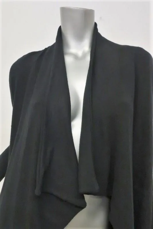 Velvet by Graham & Spencer Draped Cardigan Tish Black Jersey Size Extra Small