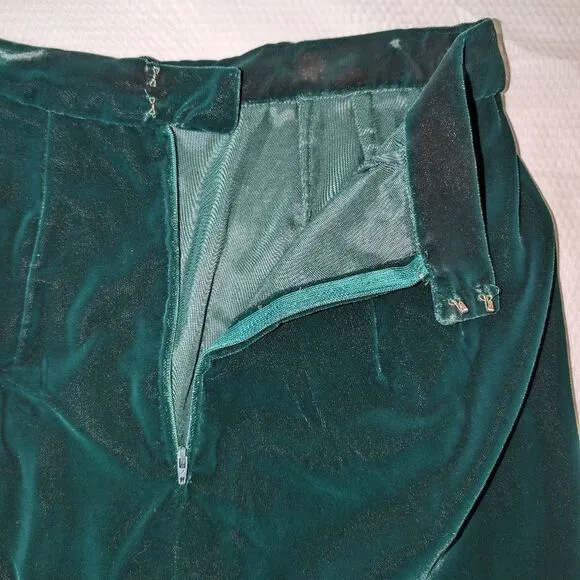 Velvety Green Handmade Matching Blazer and Midi Skirt Set - 4/XS