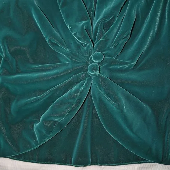 Velvety Green Handmade Matching Blazer and Midi Skirt Set - 4/XS