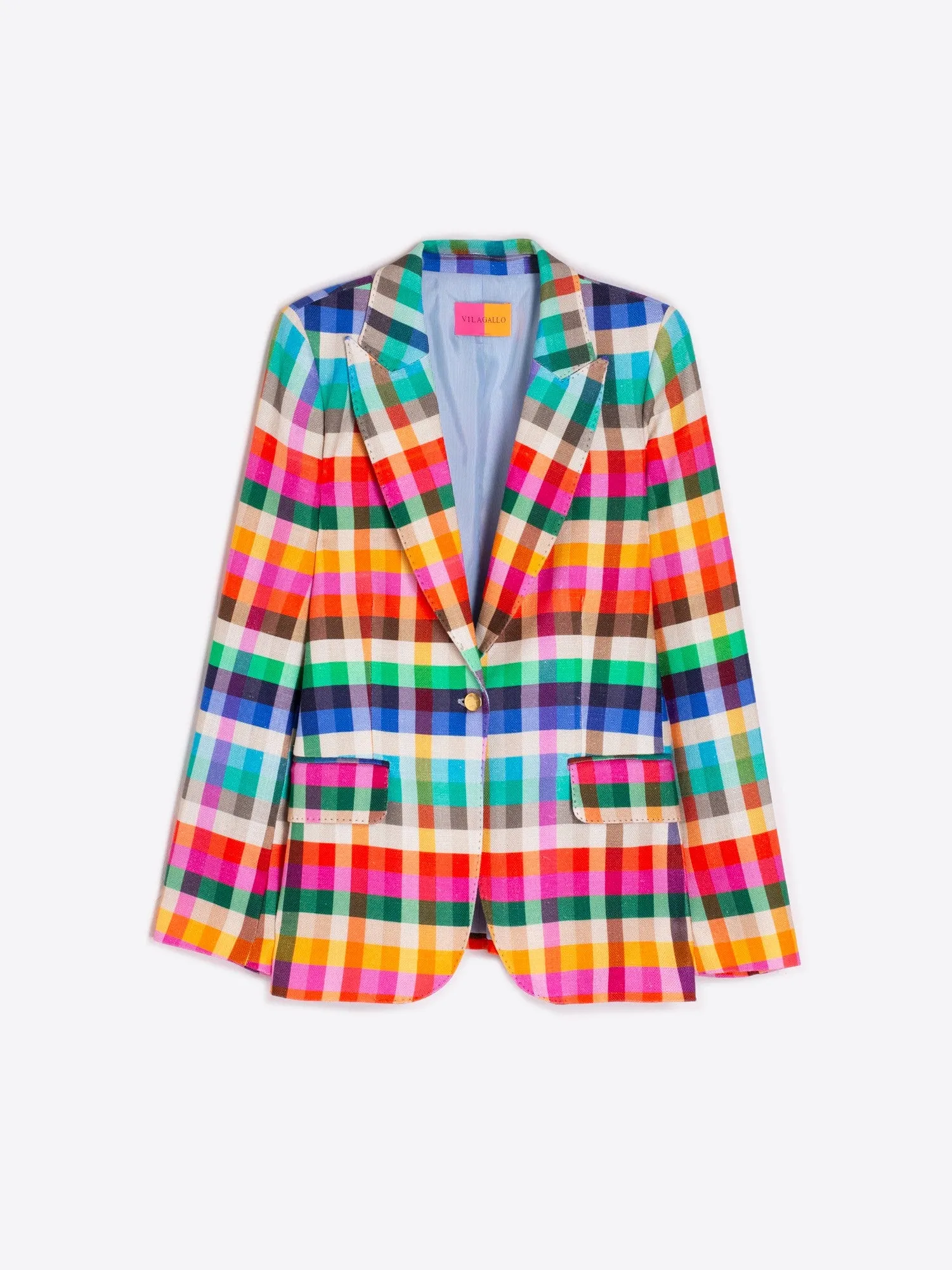 Vilagallo Multi Color Plaid Blazer