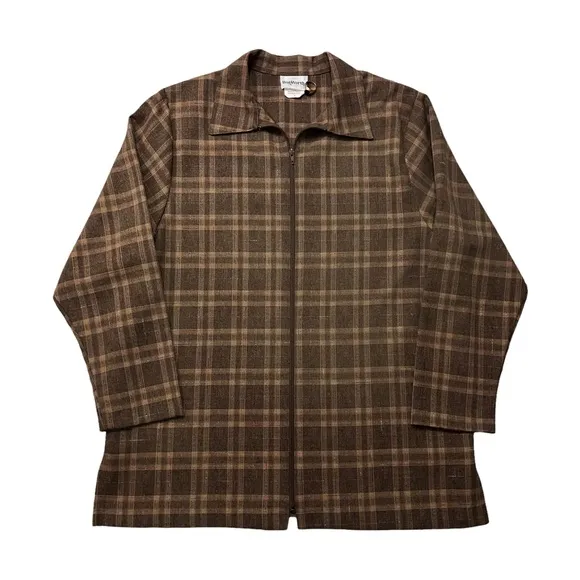 Vintage 80’s Plaid Zip Up Blazer