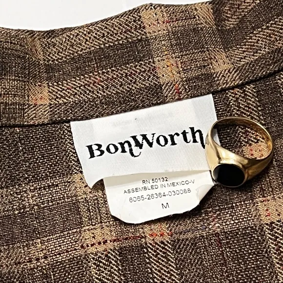 Vintage 80’s Plaid Zip Up Blazer