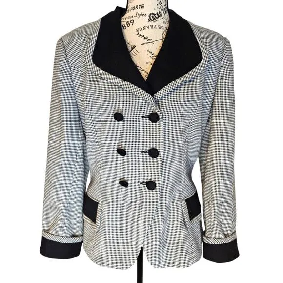 Vintage Avery Quinn Designs houndstooth blazer. Size 6/Small