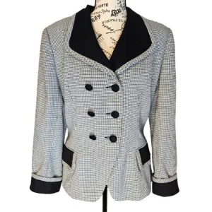 Vintage Avery Quinn Designs houndstooth blazer. Size 6/Small