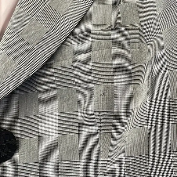Vintage beautiful plaid large button detail blazer medium
