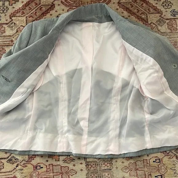 Vintage beautiful plaid large button detail blazer medium