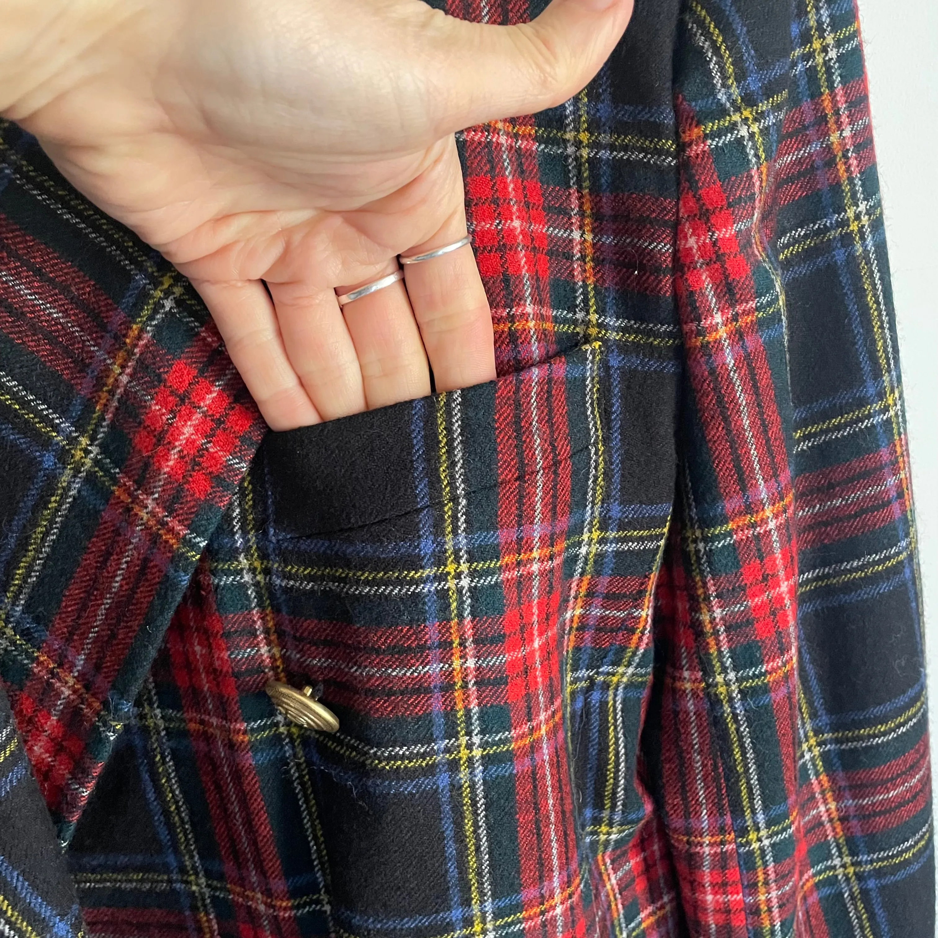 Vintage Collectible Gold by Giorgio di Sant' Angelo 100% Pure Wool Plaid Blazer Jacket / Sz 14