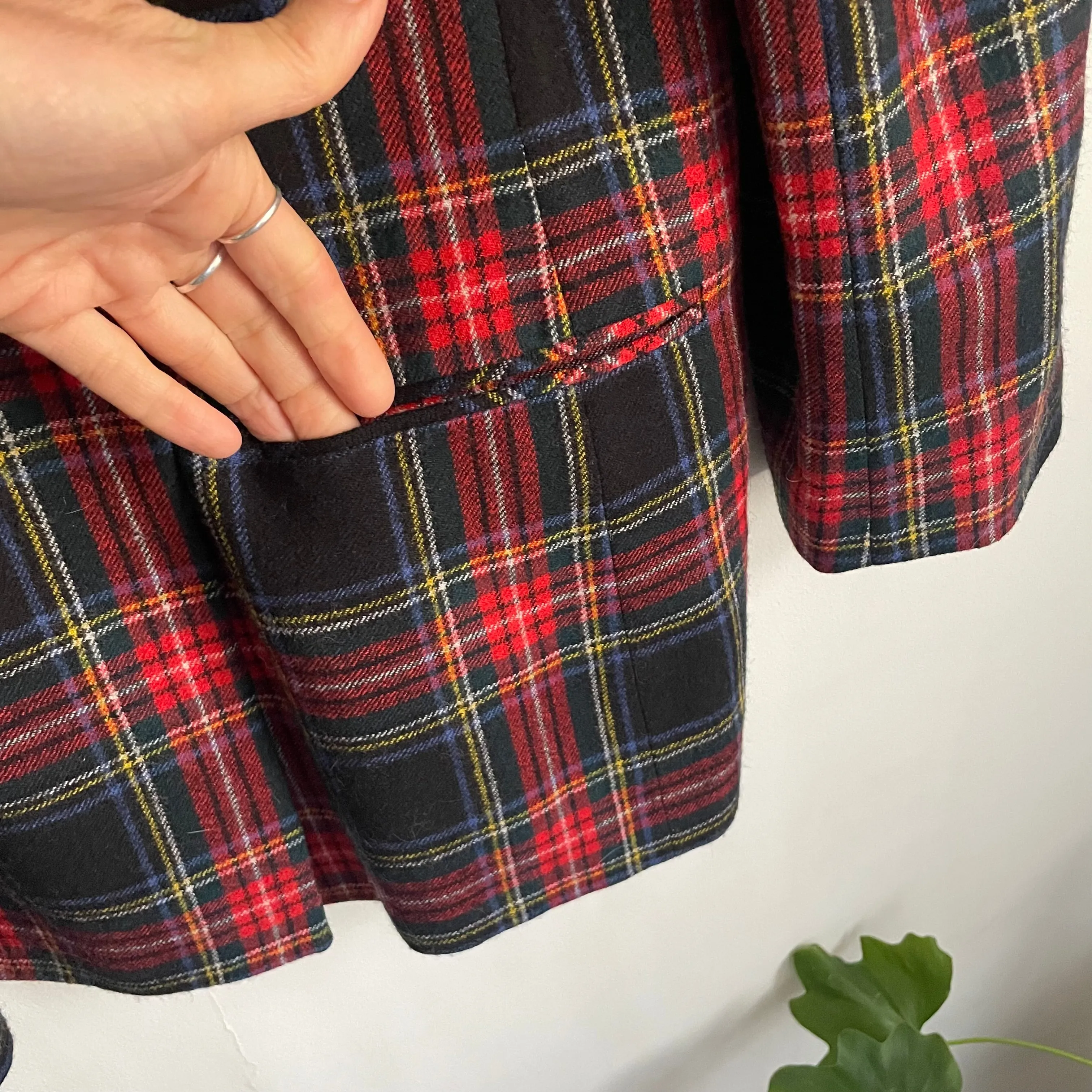 Vintage Collectible Gold by Giorgio di Sant' Angelo 100% Pure Wool Plaid Blazer Jacket / Sz 14
