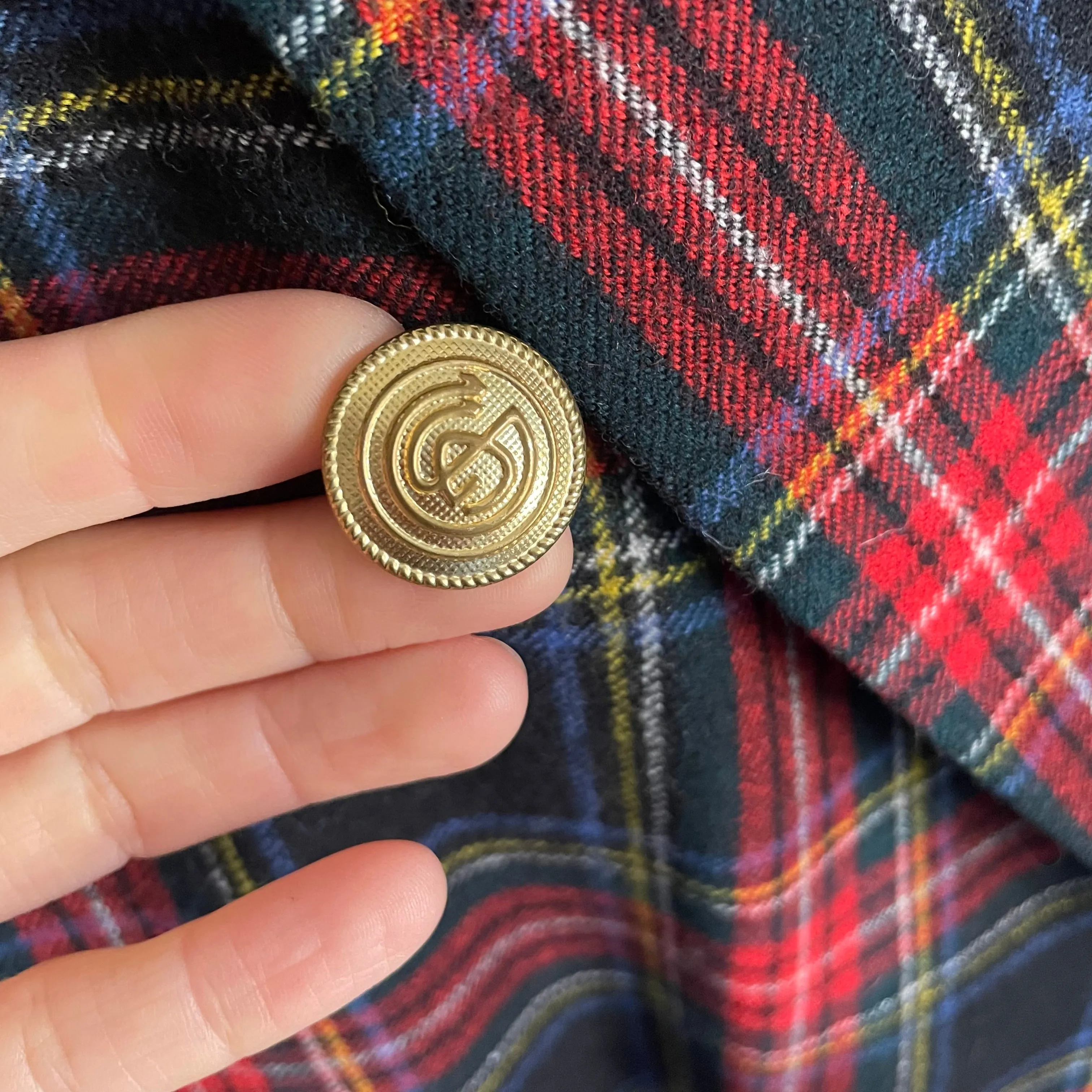 Vintage Collectible Gold by Giorgio di Sant' Angelo 100% Pure Wool Plaid Blazer Jacket / Sz 14
