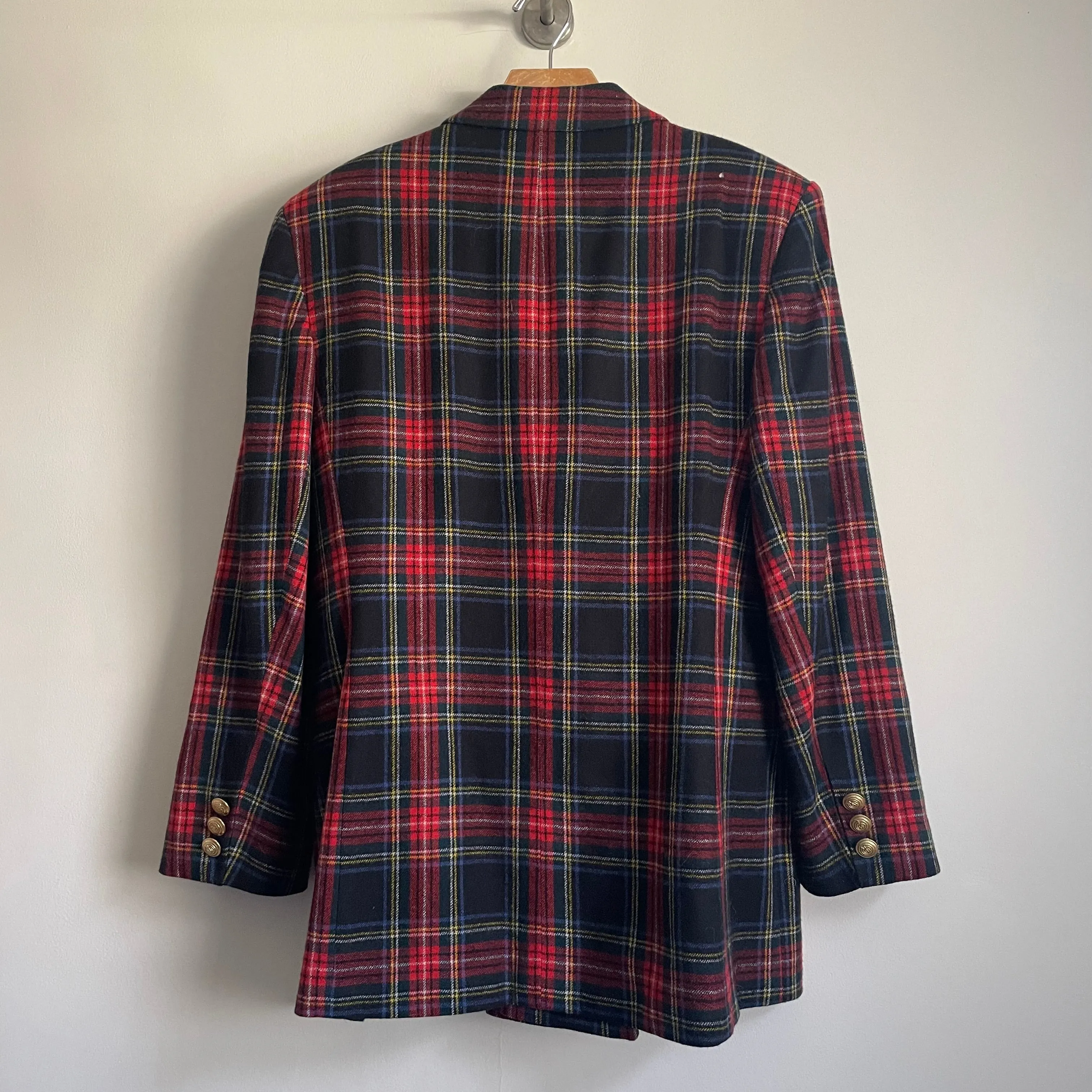 Vintage Collectible Gold by Giorgio di Sant' Angelo 100% Pure Wool Plaid Blazer Jacket / Sz 14