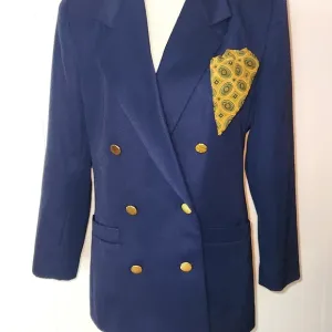 Vintage Navy blue double-breasted professional Office Siren blazer size 10