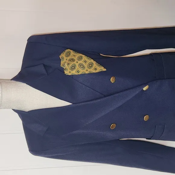 Vintage Navy blue double-breasted professional Office Siren blazer size 10