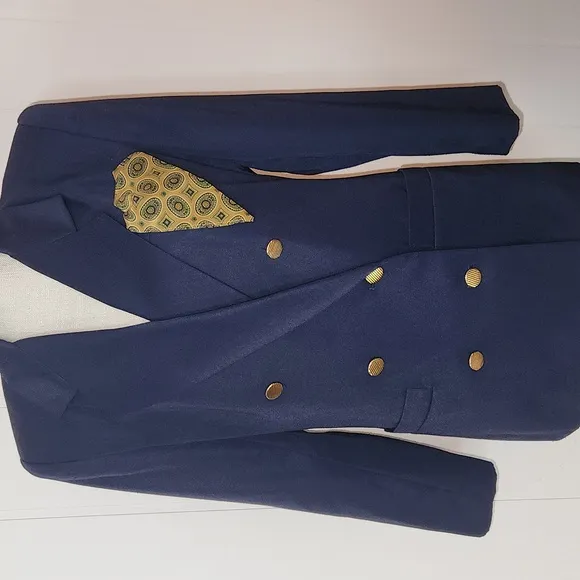 Vintage Navy blue double-breasted professional Office Siren blazer size 10