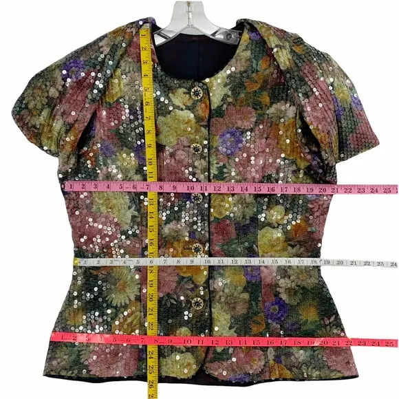 Vintage Sequins Floral Blazer