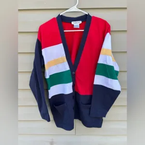Vintage Talbots 90s Y2k Colorblock M oversized cardigan sweater retro preppy