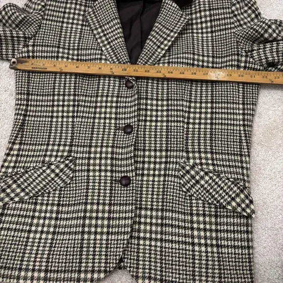 Vintage Wool Houndstooth Blazer English Countryside Academia Old Money Womens 16