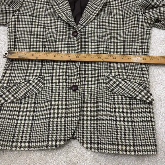 Vintage Wool Houndstooth Blazer English Countryside Academia Old Money Womens 16