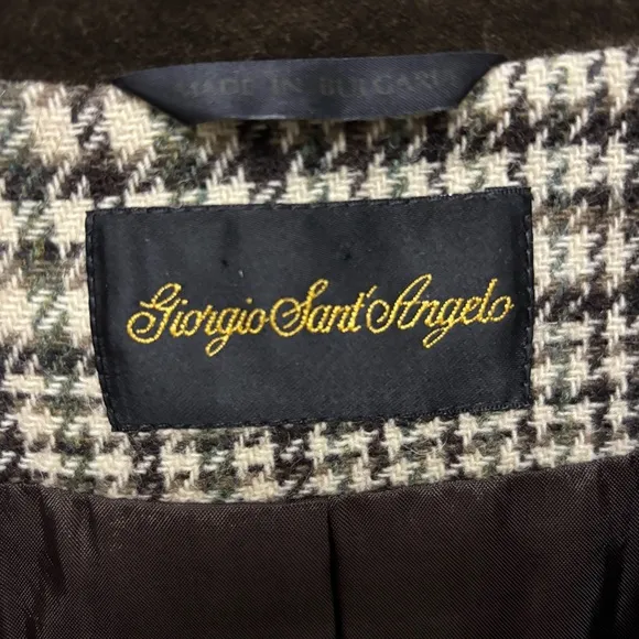 Vintage Wool Houndstooth Blazer English Countryside Academia Old Money Womens 16