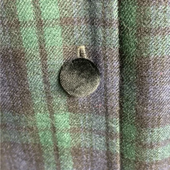 Vintage Orvis Tartan Plaid Blazer Coat Jacket Blue Green 16 Wool Blend Velvet