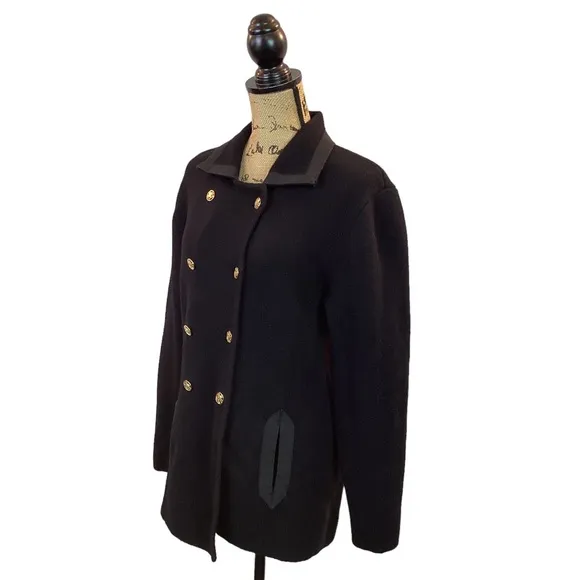 VTG Carlisle Sport Wool Double Breasted Blazer Black.