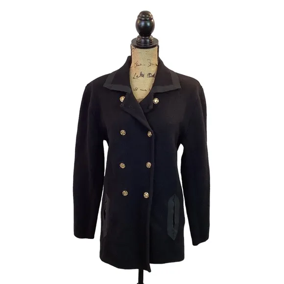 VTG Carlisle Sport Wool Double Breasted Blazer Black.