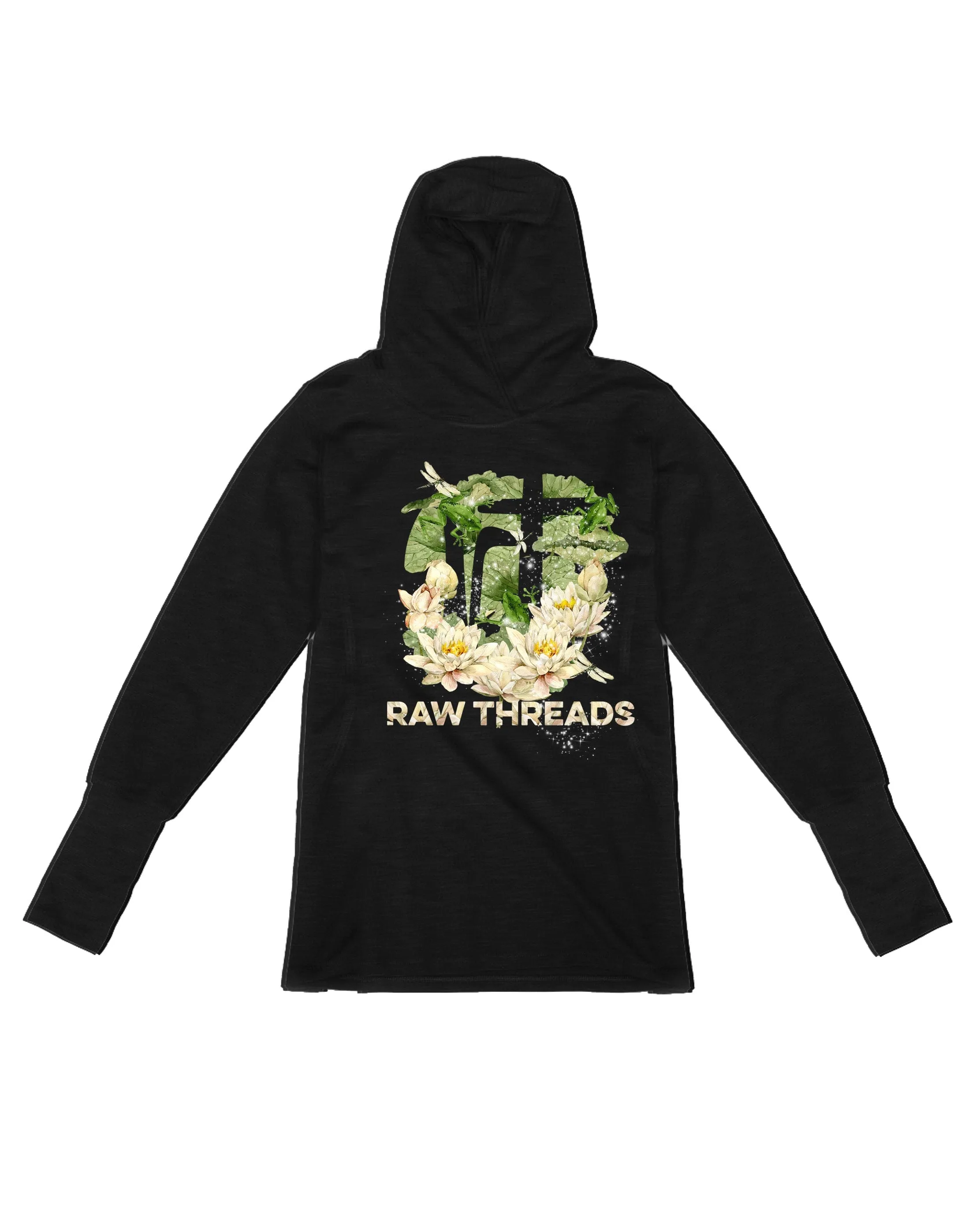 Water Lily and Frogs Raw Threads Logo