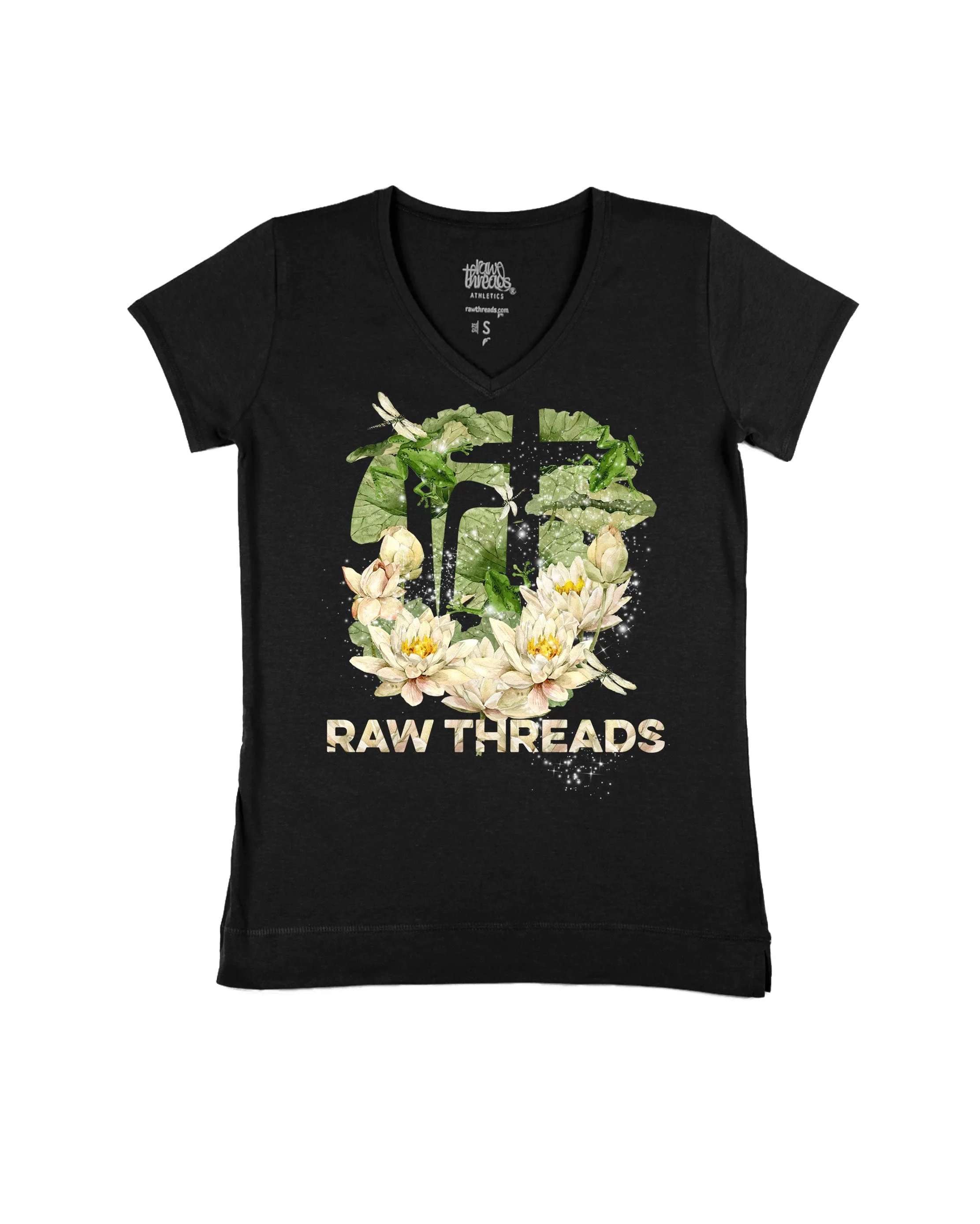 Water Lily and Frogs Raw Threads Logo