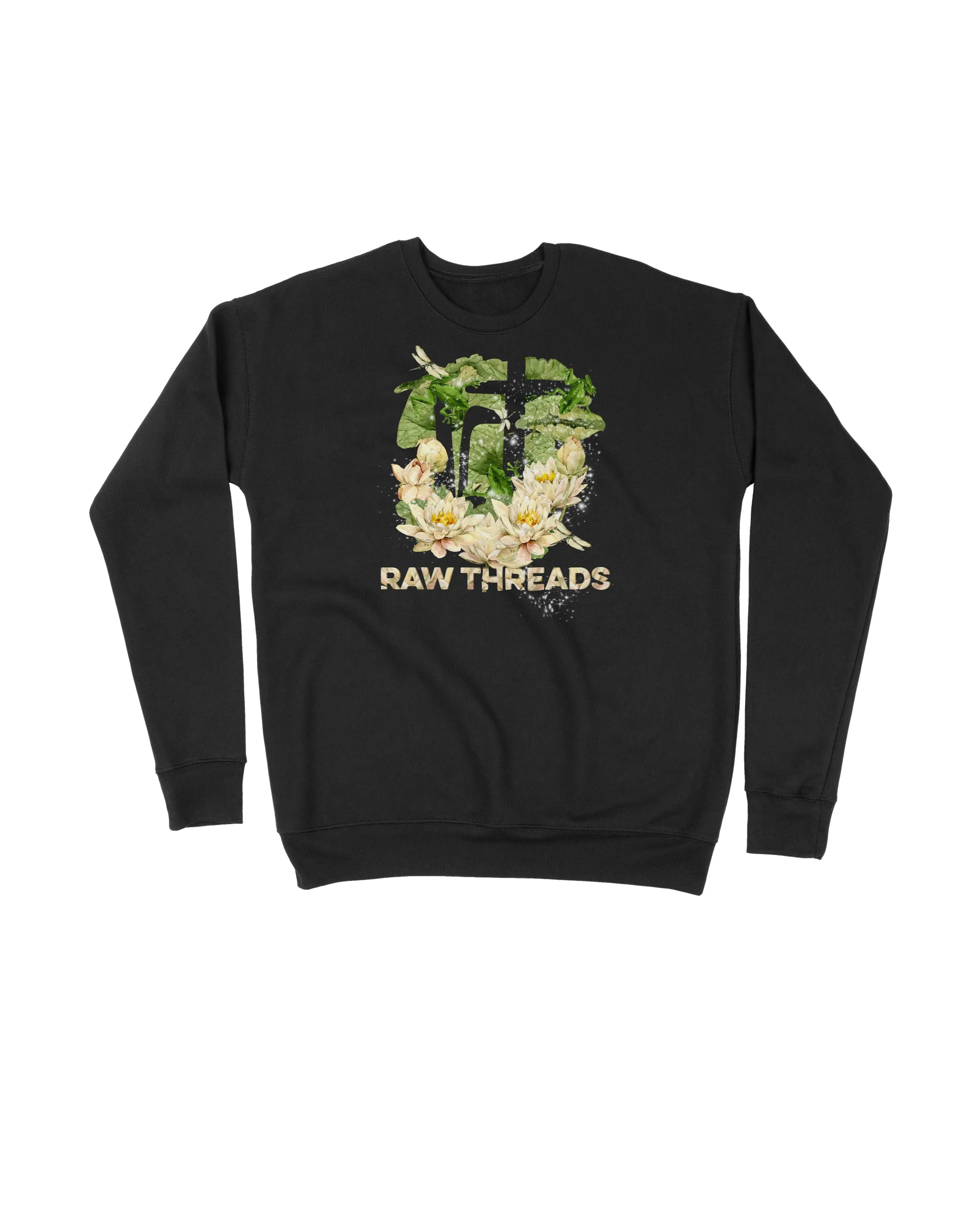 Water Lily and Frogs Raw Threads Logo