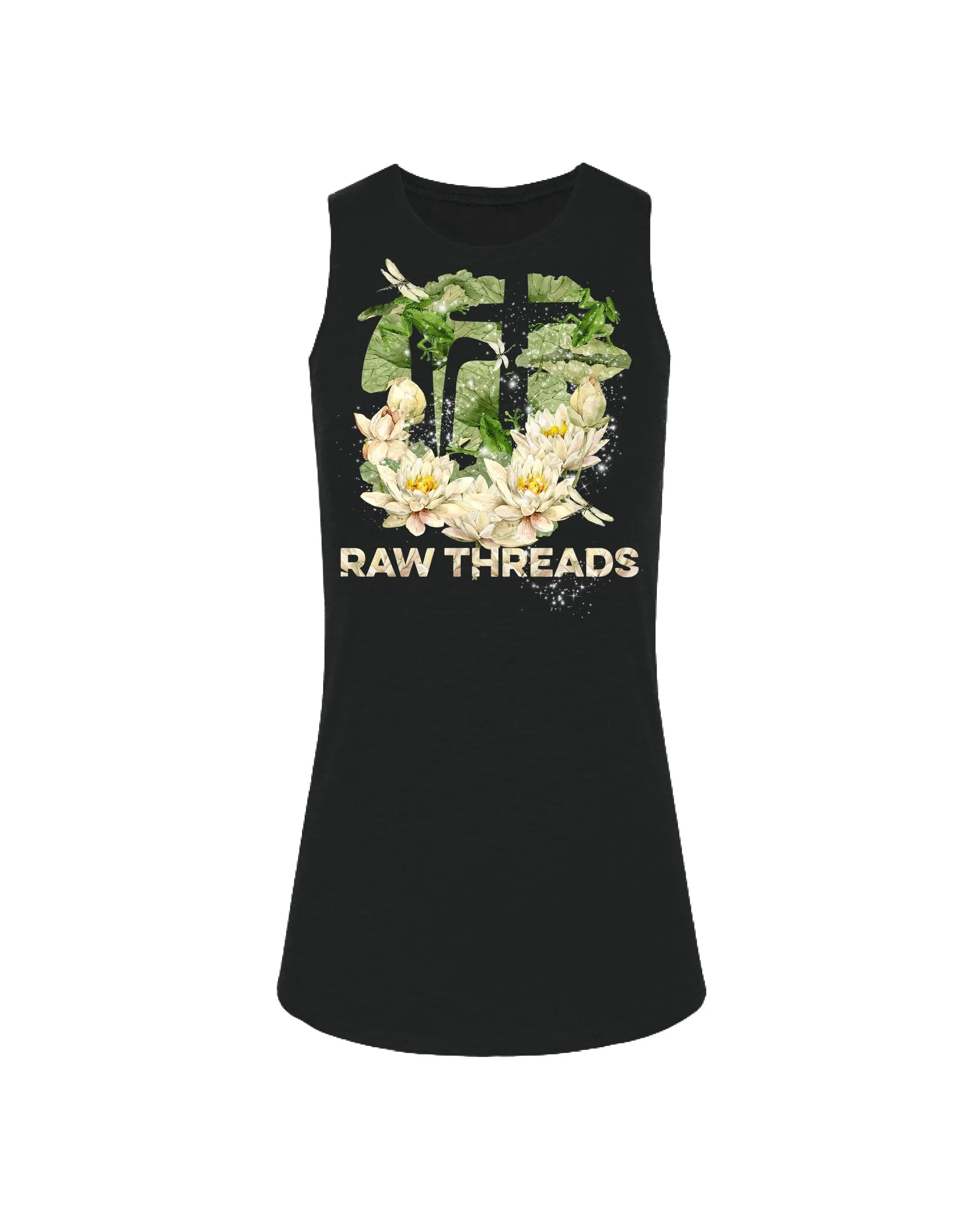 Water Lily and Frogs Raw Threads Logo