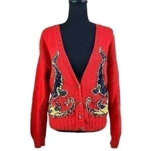 Westbound Women’s Vintage Cotton blend Red Cardigan Size Large