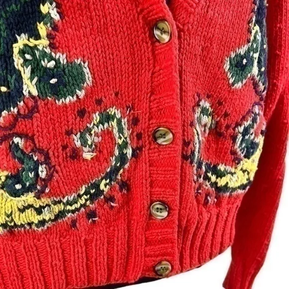 Westbound Women’s Vintage Cotton blend Red Cardigan Size Large