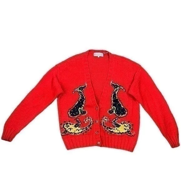 Westbound Women’s Vintage Cotton blend Red Cardigan Size Large