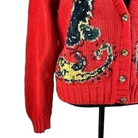 Westbound Women’s Vintage Cotton blend Red Cardigan Size Large