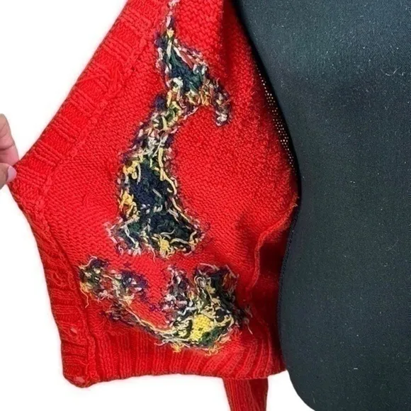 Westbound Women’s Vintage Cotton blend Red Cardigan Size Large