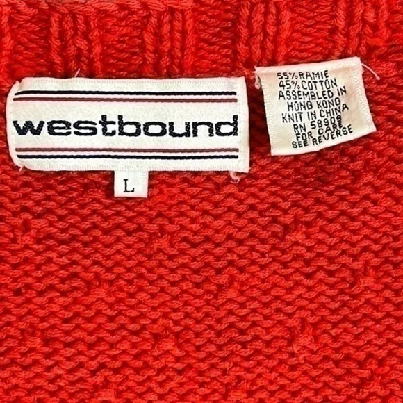 Westbound Women’s Vintage Cotton blend Red Cardigan Size Large