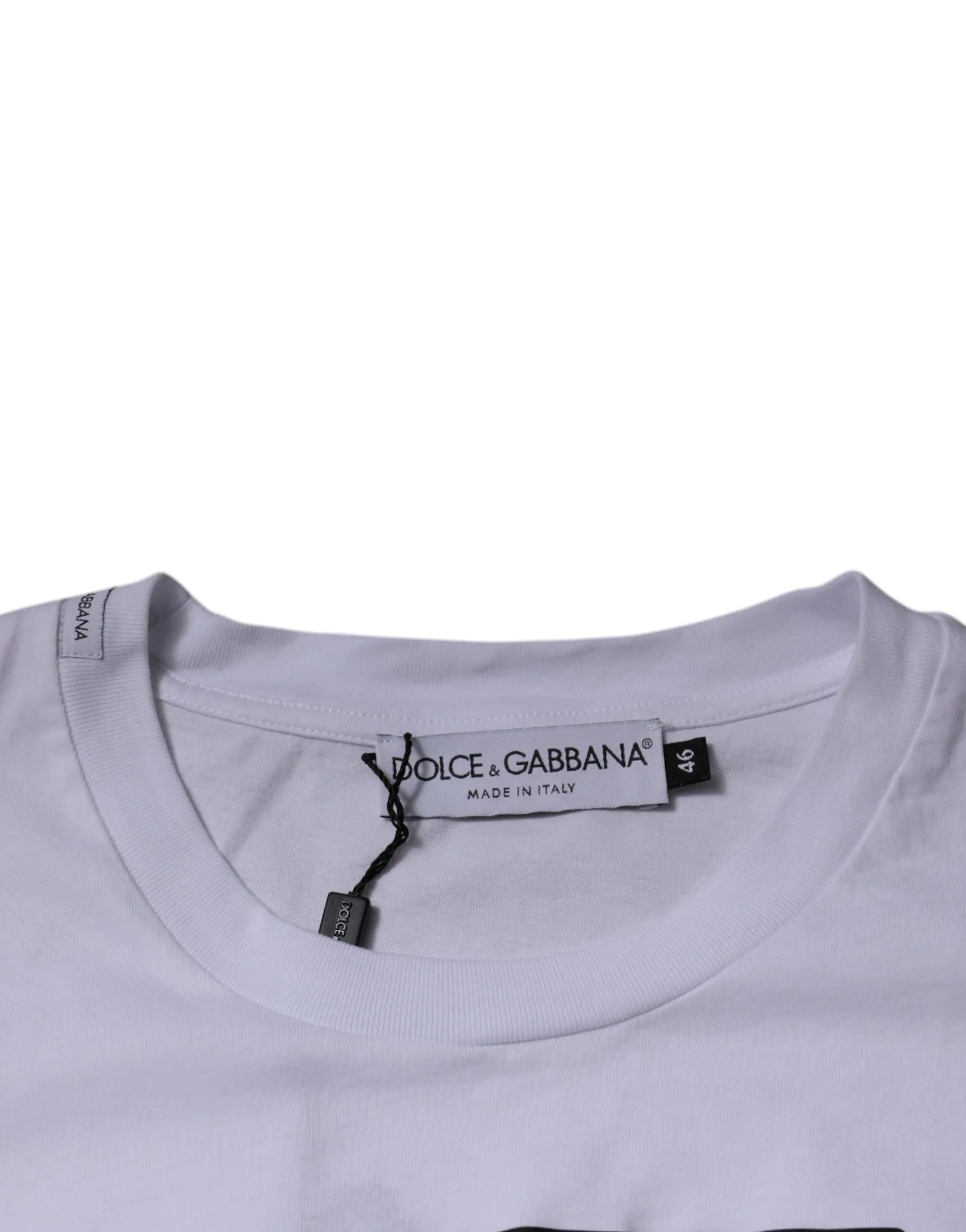 White DG Logo Cotton Crew Neck T-shirt