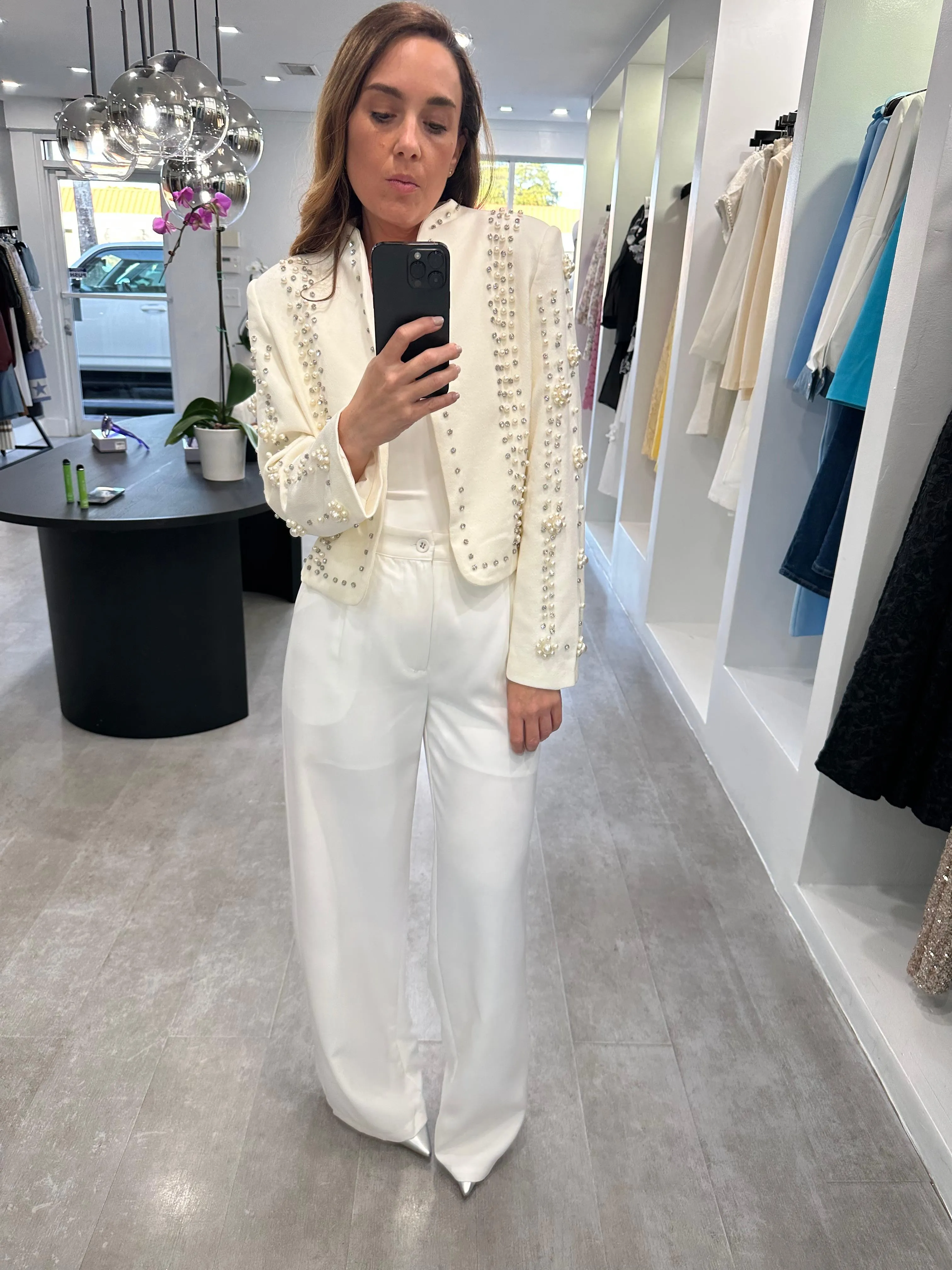 White diamond blazer
