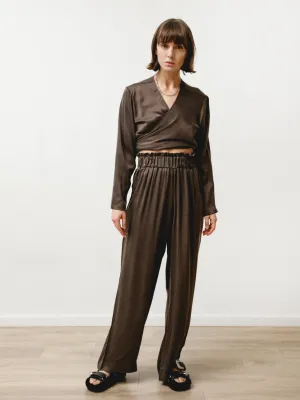 whoosh pant long - sueded silk chocolate