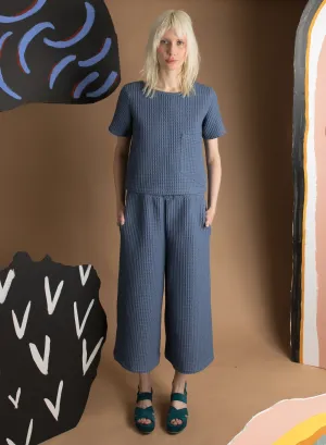 Wide Leg Jogger Pant - Steel Blue