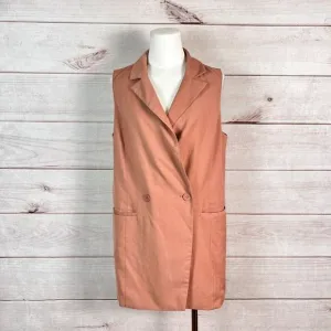 Wildfang The Empowered Vest Womens M Dusty Rose Double Breasted Blazer Preppy