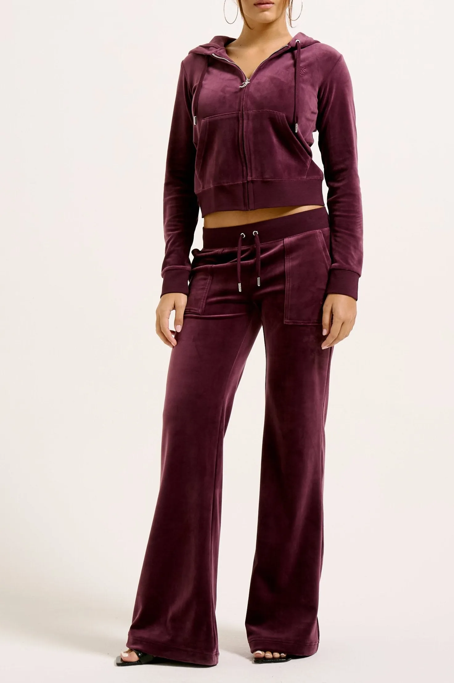 WINETASTING LOW RISE FLARE CLASSIC VELOUR TRACK PANT