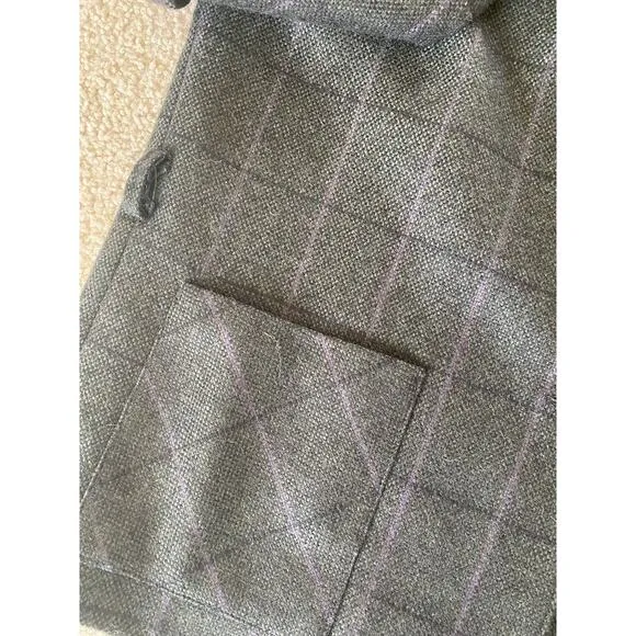 Women's Classic Vintage Woolmark Made in France Plaid Wool Blazer sz 42 6 Green