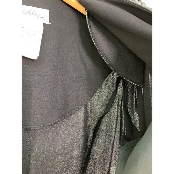Womens NWT Vtg Ashlee Black Blazer 1972 Double Breast Size 10 fits S/M 6092