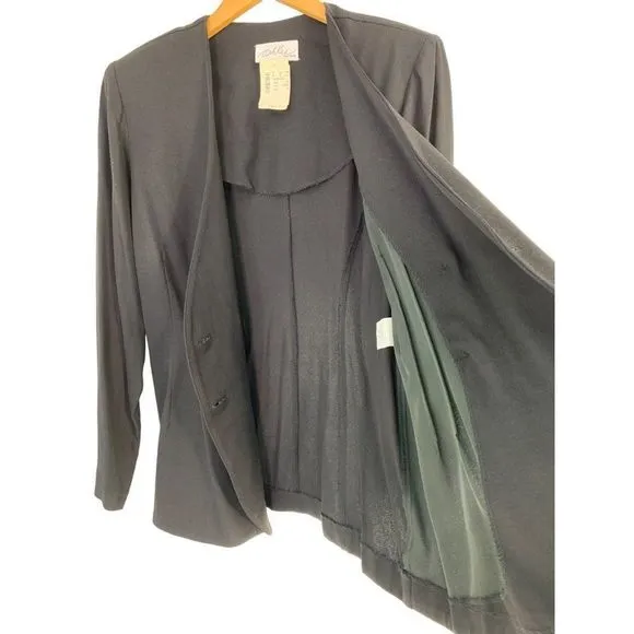 Womens NWT Vtg Ashlee Black Blazer 1972 Double Breast Size 10 fits S/M 6092