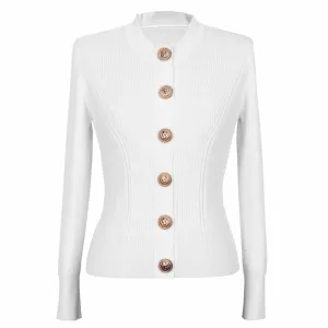 Women's Soft Knitted Jacket Crop Top Cardigan Sweater