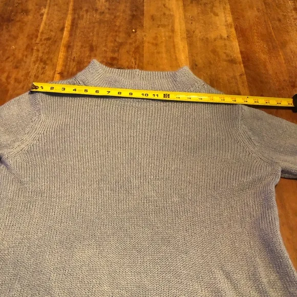 Wooden Ships Sweater Mock Turtleneck Loose Lightweight Knit in Baby Blue
