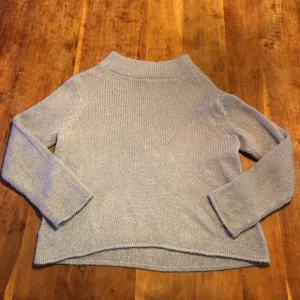 Wooden Ships Sweater Mock Turtleneck Loose Lightweight Knit in Baby Blue