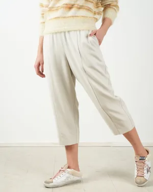 wool easy crop pant - antique white