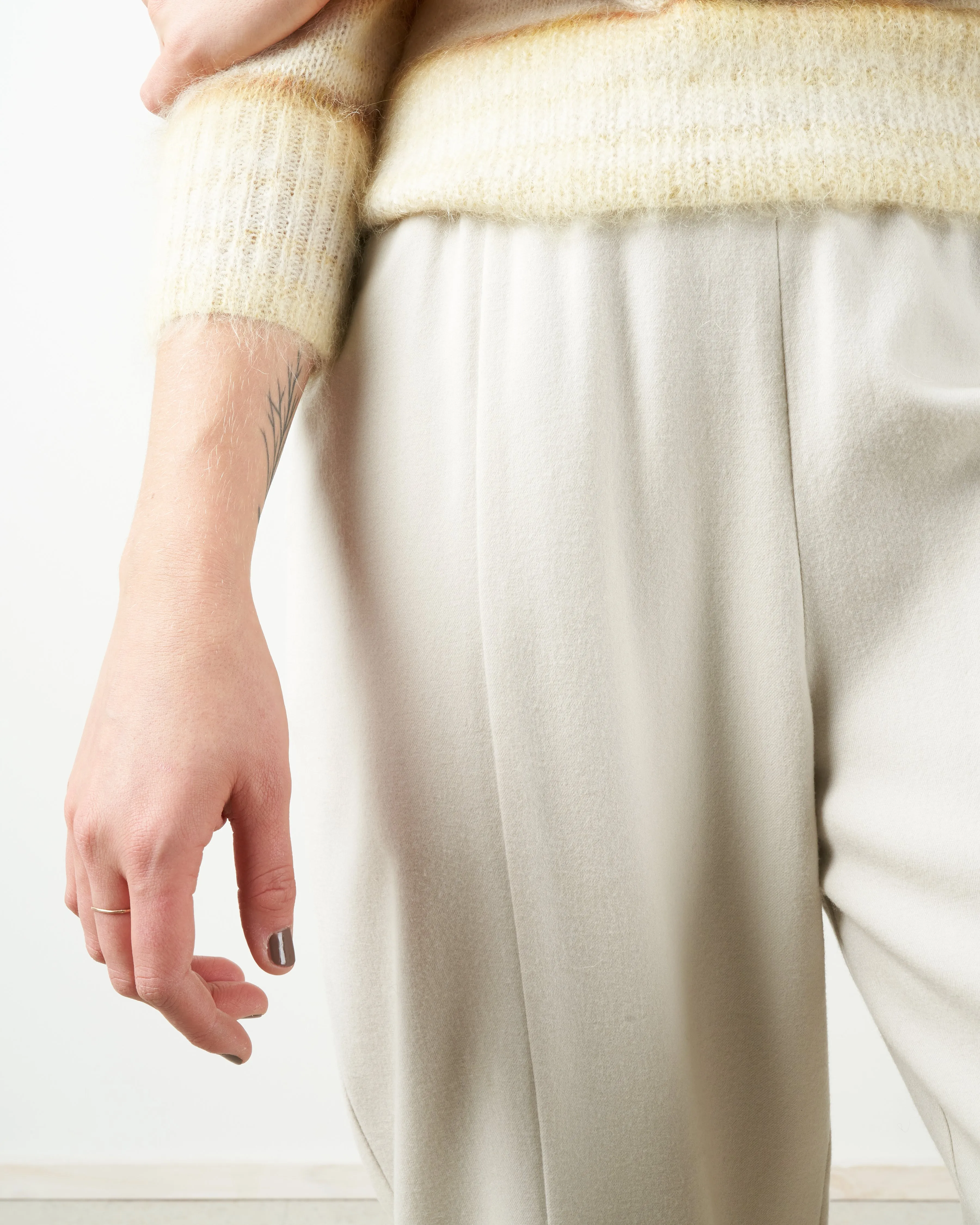 wool easy crop pant - antique white