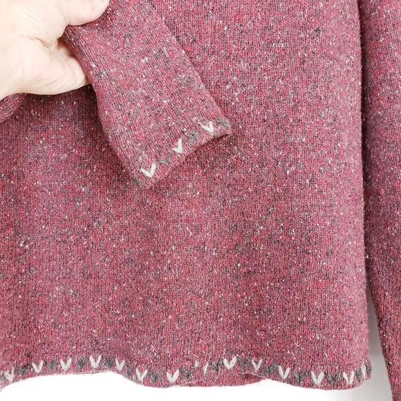 Woolrich Vintage Wool Blend Ruby Red Cardigan Sweater Pockets Button up Small